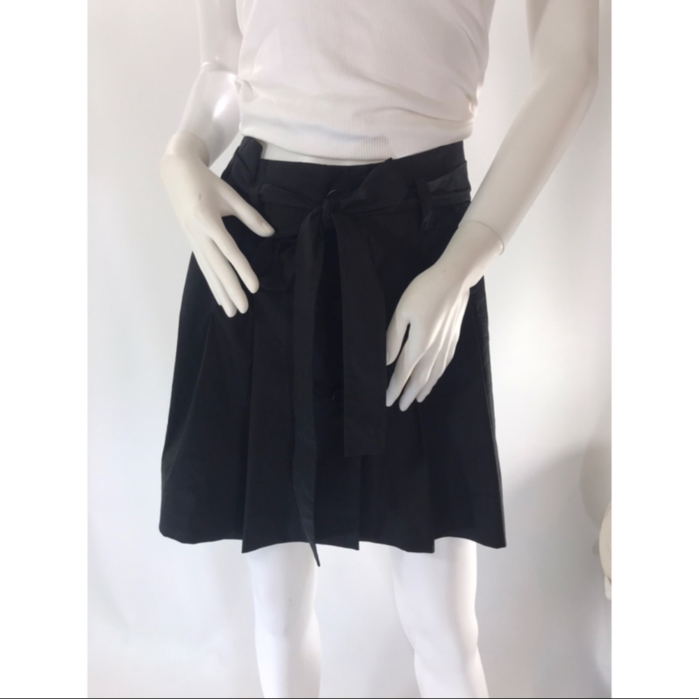 Theory Aliana Pleated Skirt Black Cotton  Size 2